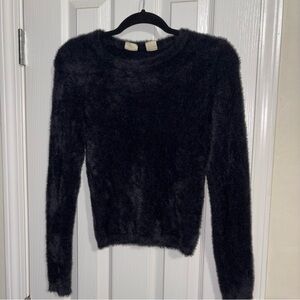 Levi's Black Fuzzy Cropped Crew Neck Sweater